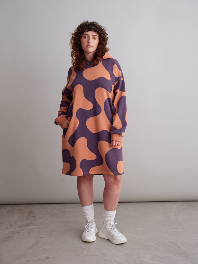 Swirl Oversize Hoodie Dress, adults