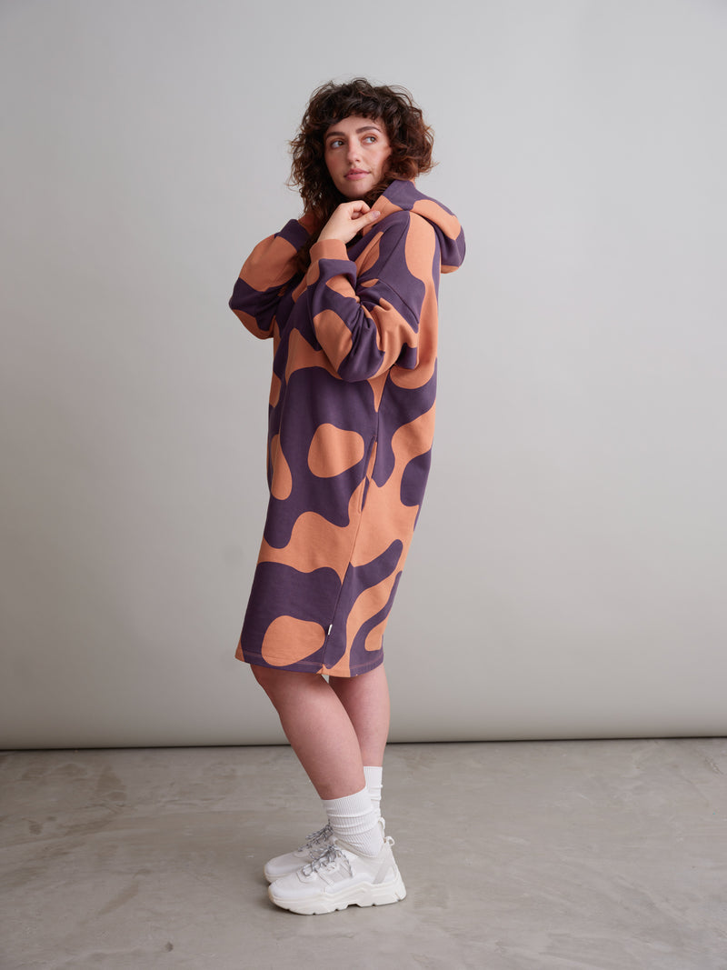 Swirl Oversize Hoodie Dress, adults