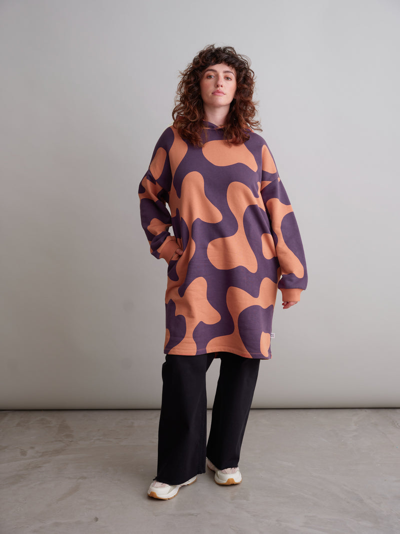 Swirl Oversize Hoodie Dress, adults