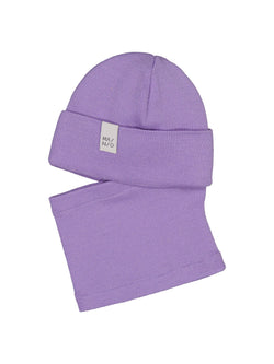 Fisherman merino balaclava, Lilac