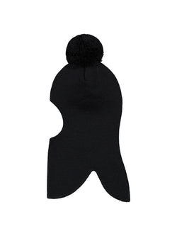 Balaclava with pompom, Black