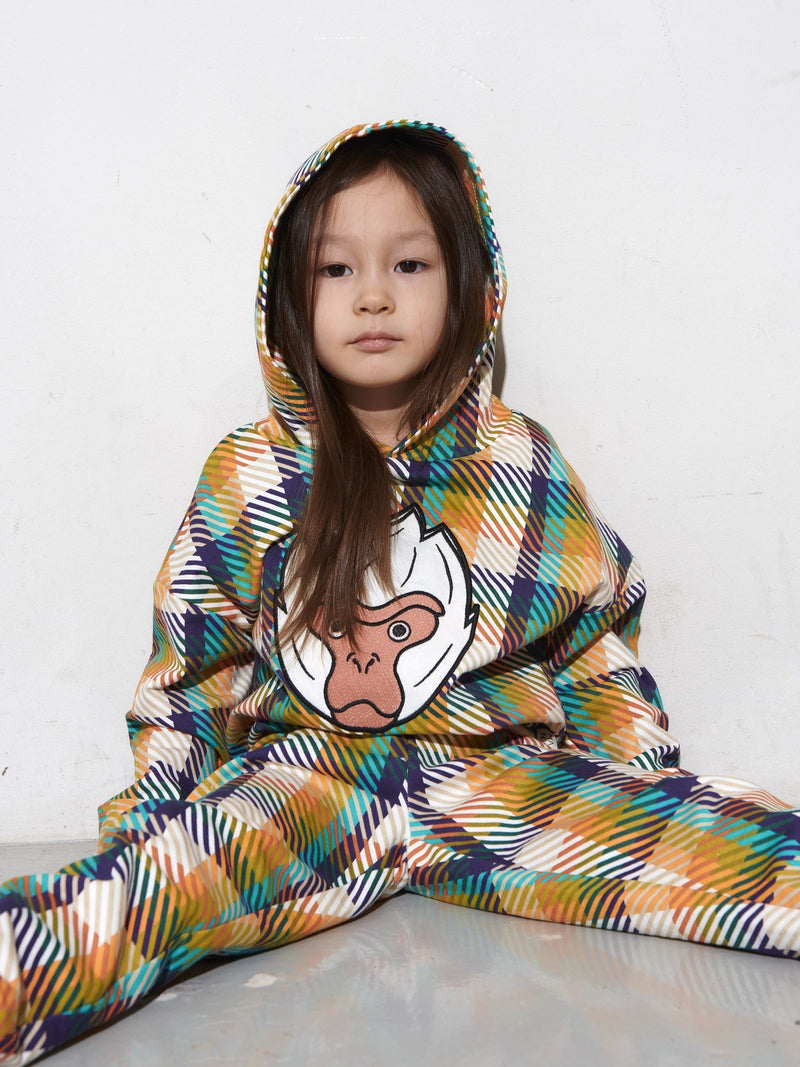 Plaid Snow Monkey Hoodie